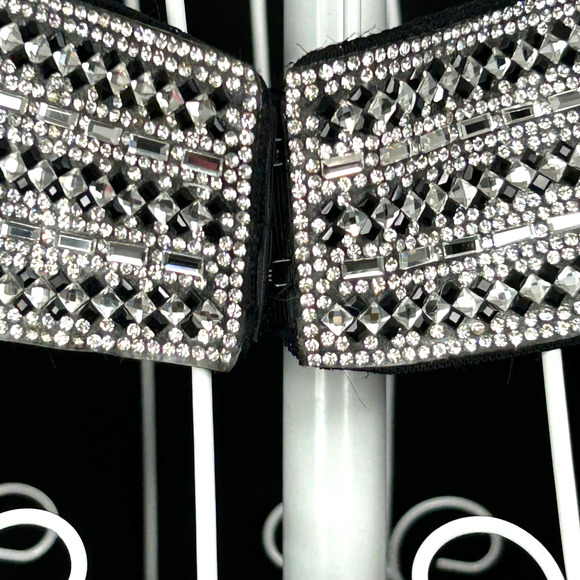 AGACI Dress Womens M Black Long Sleeve Cutout Knee Length Rhinestone Back Belt - Picture 8 of 10